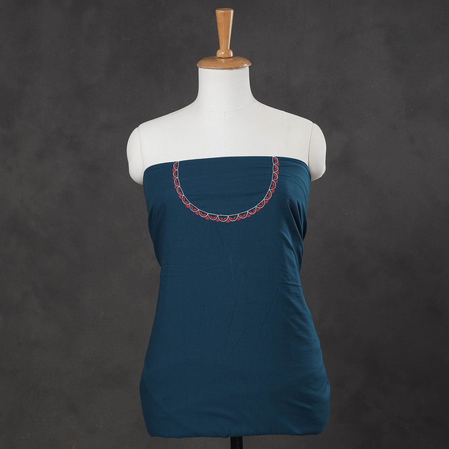 Hand Embroidery Plain Cotton Kurta Material