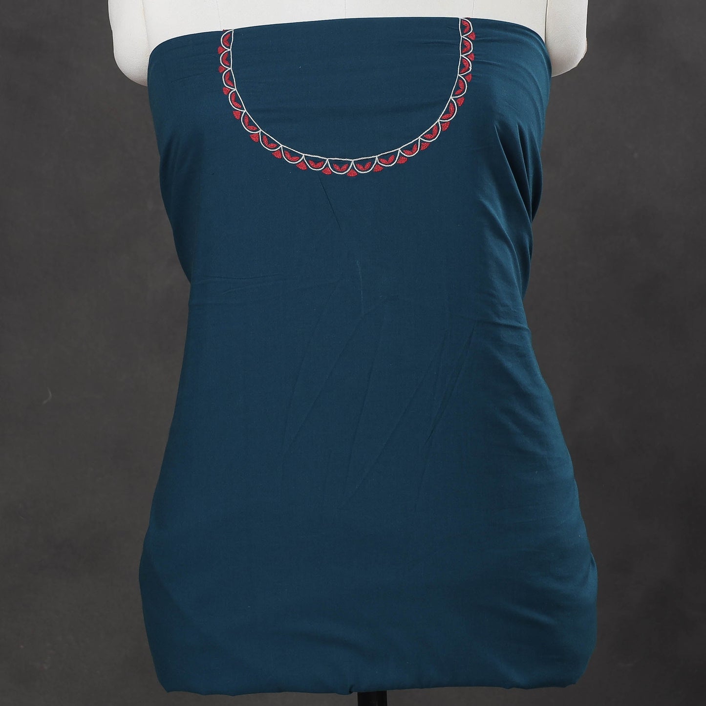 Hand Embroidery Plain Cotton Kurta Material