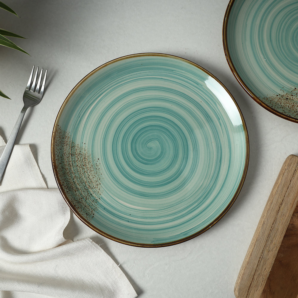 Hand Glazed Ceramic Blue Plates