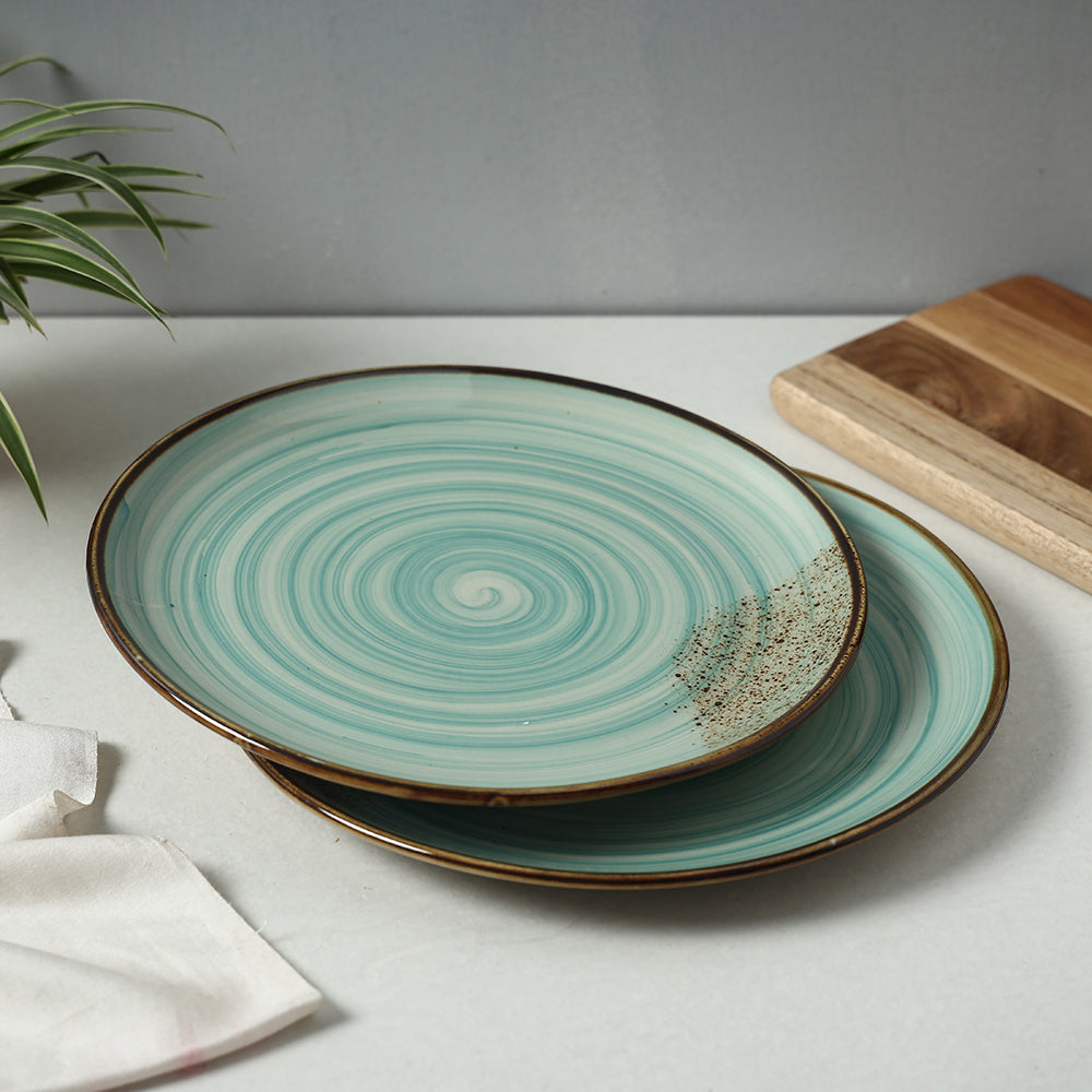 Hand Glazed Ceramic Blue Plates