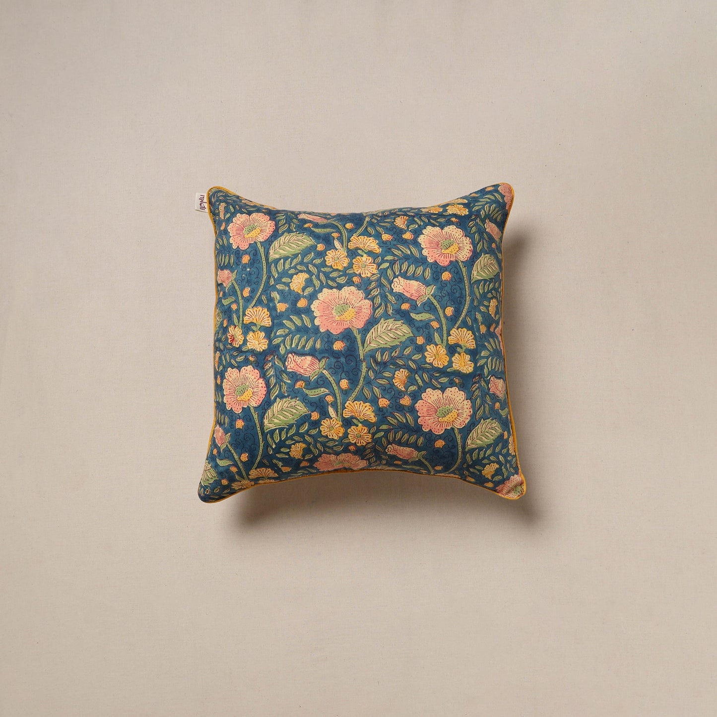 Hand sanganeri cushion cover 21 - handcrafted