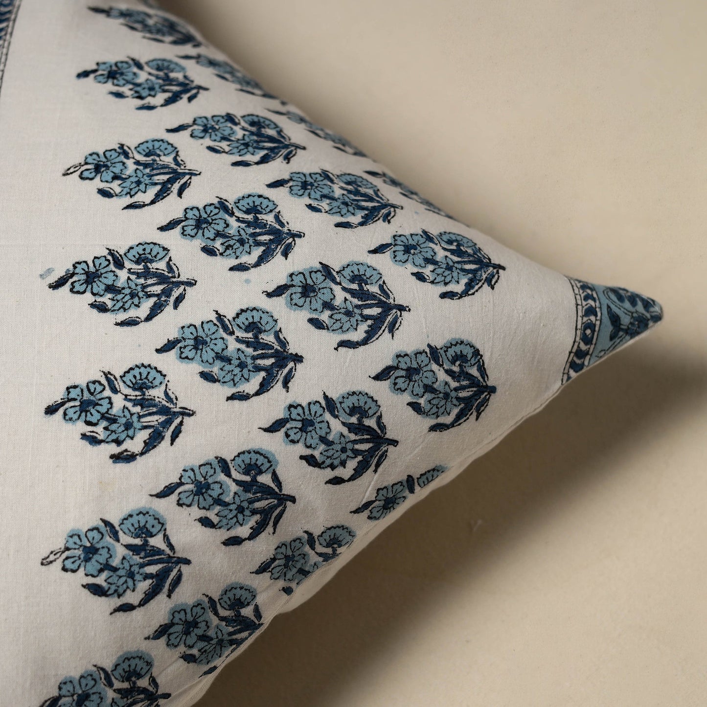 Hand sanganeri floral cushion cover 31 - handcrafted