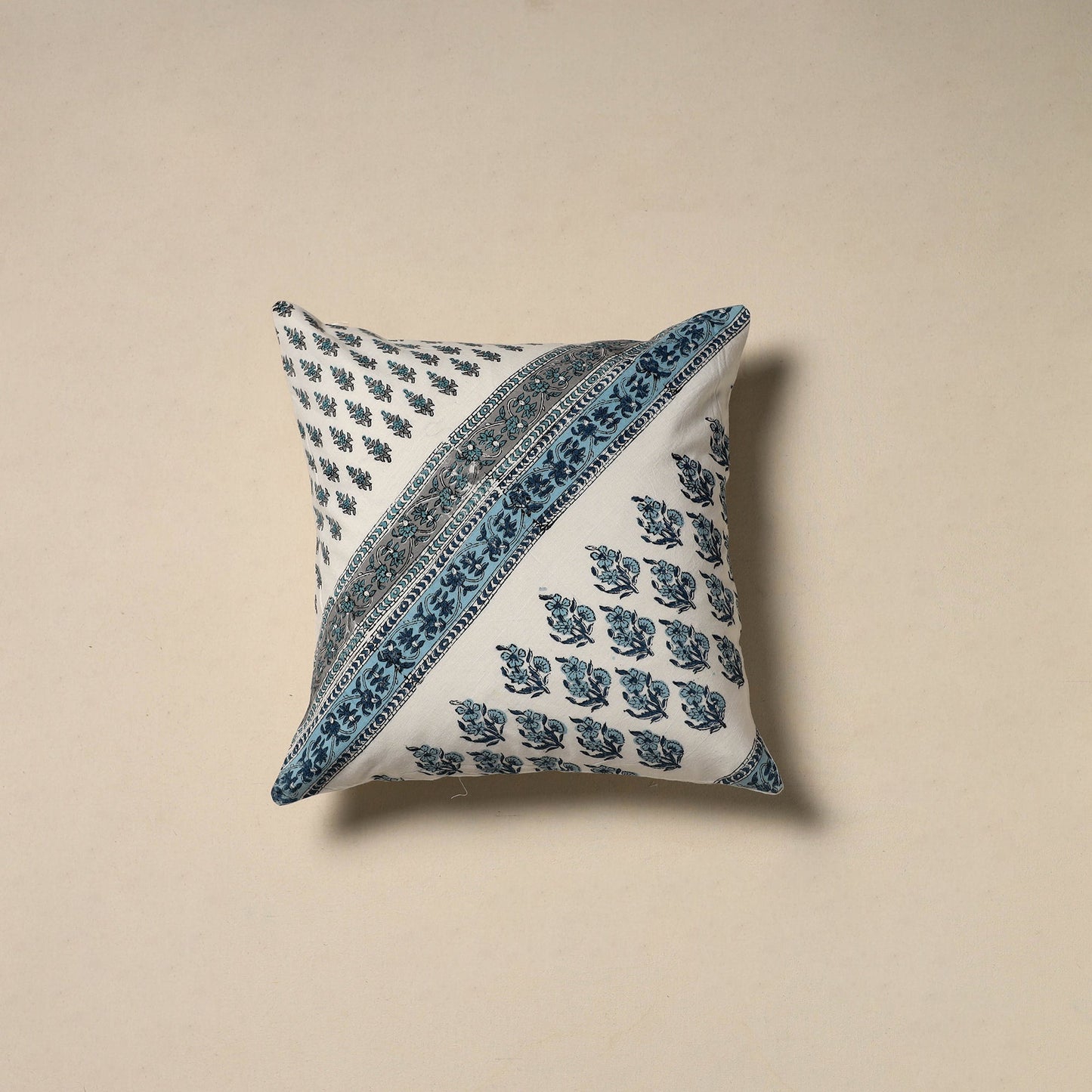 Hand sanganeri floral cushion cover 31 - handcrafted