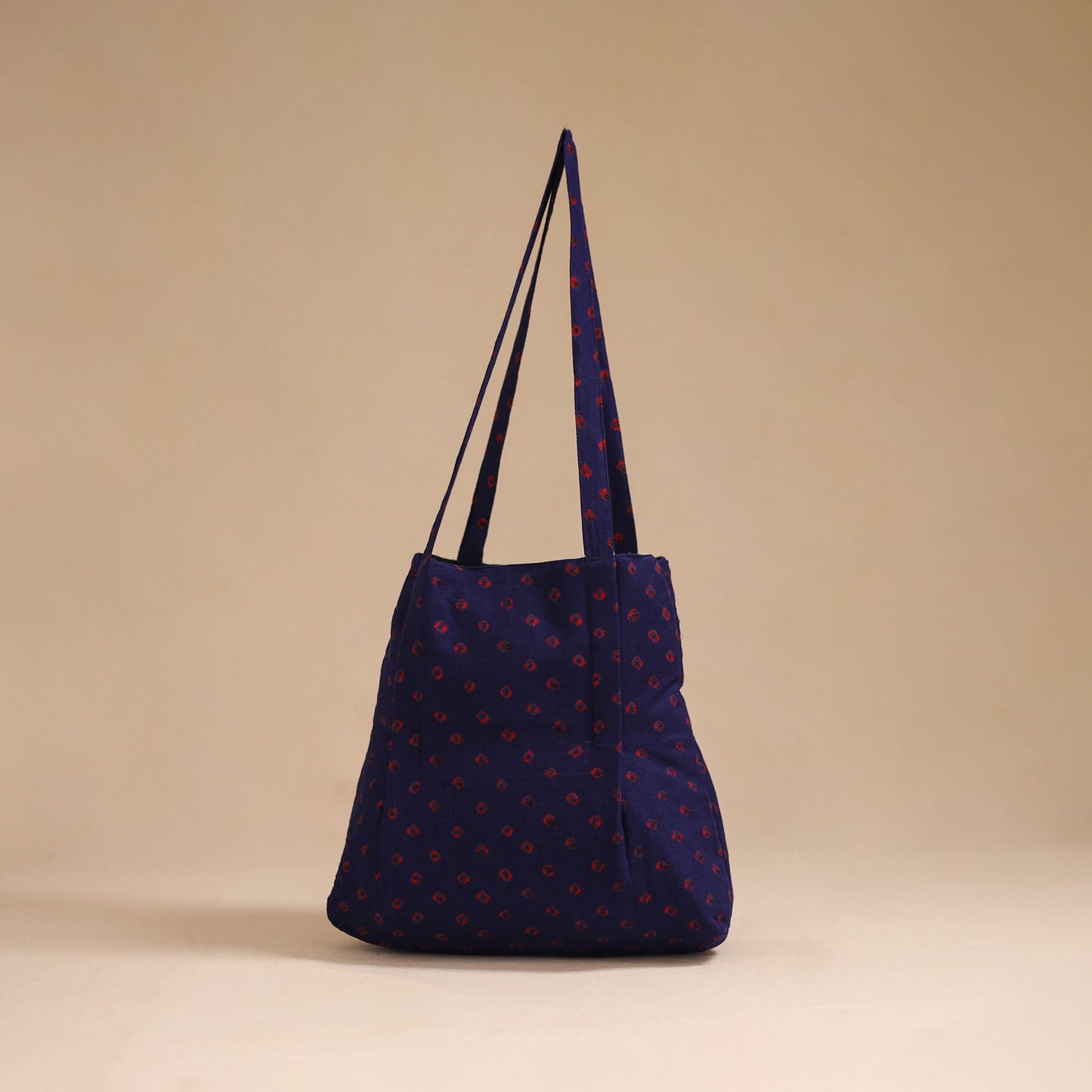 Blue - handcrafted cotton jhola bag 06