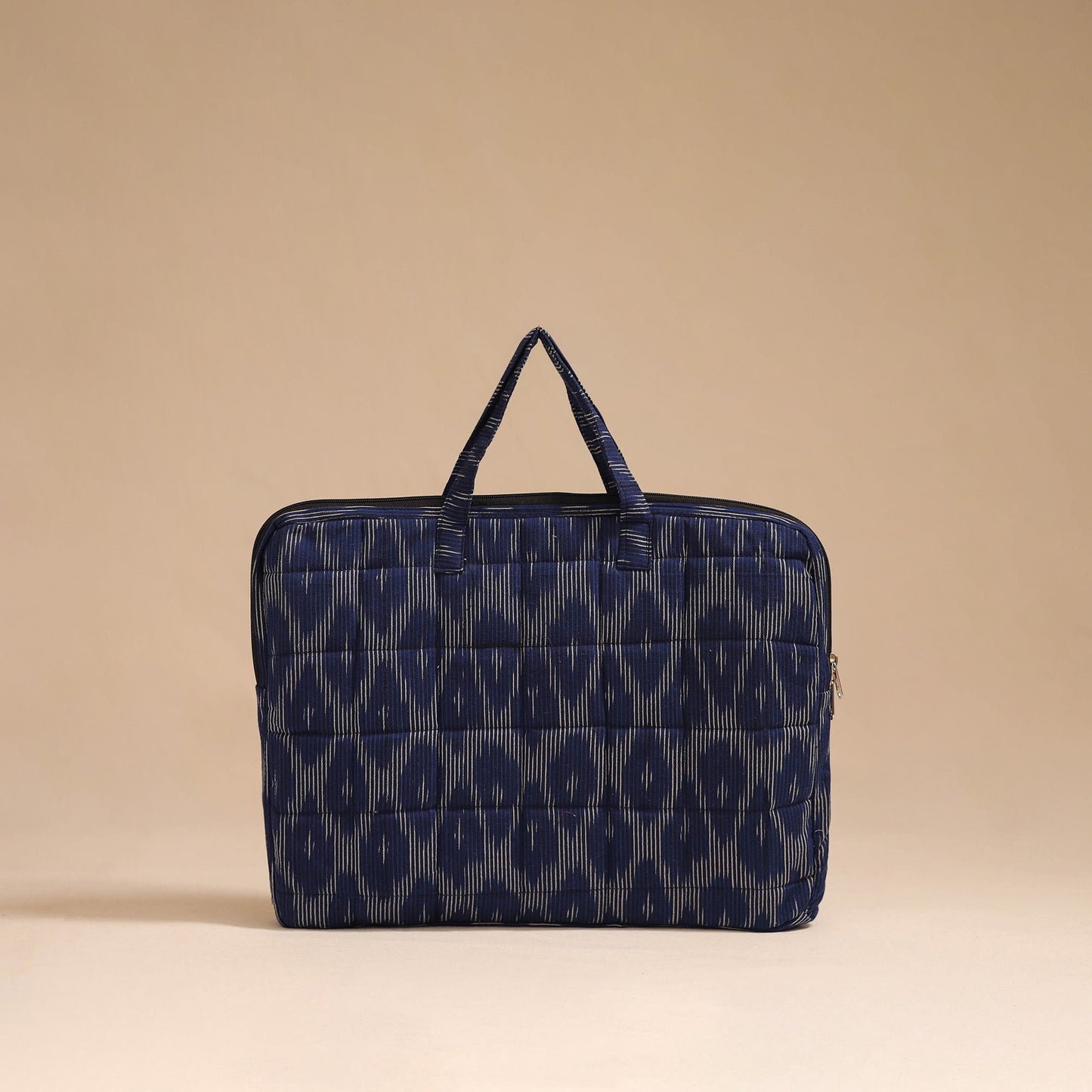 Blue - handcrafted cotton quilted laptop bag 04