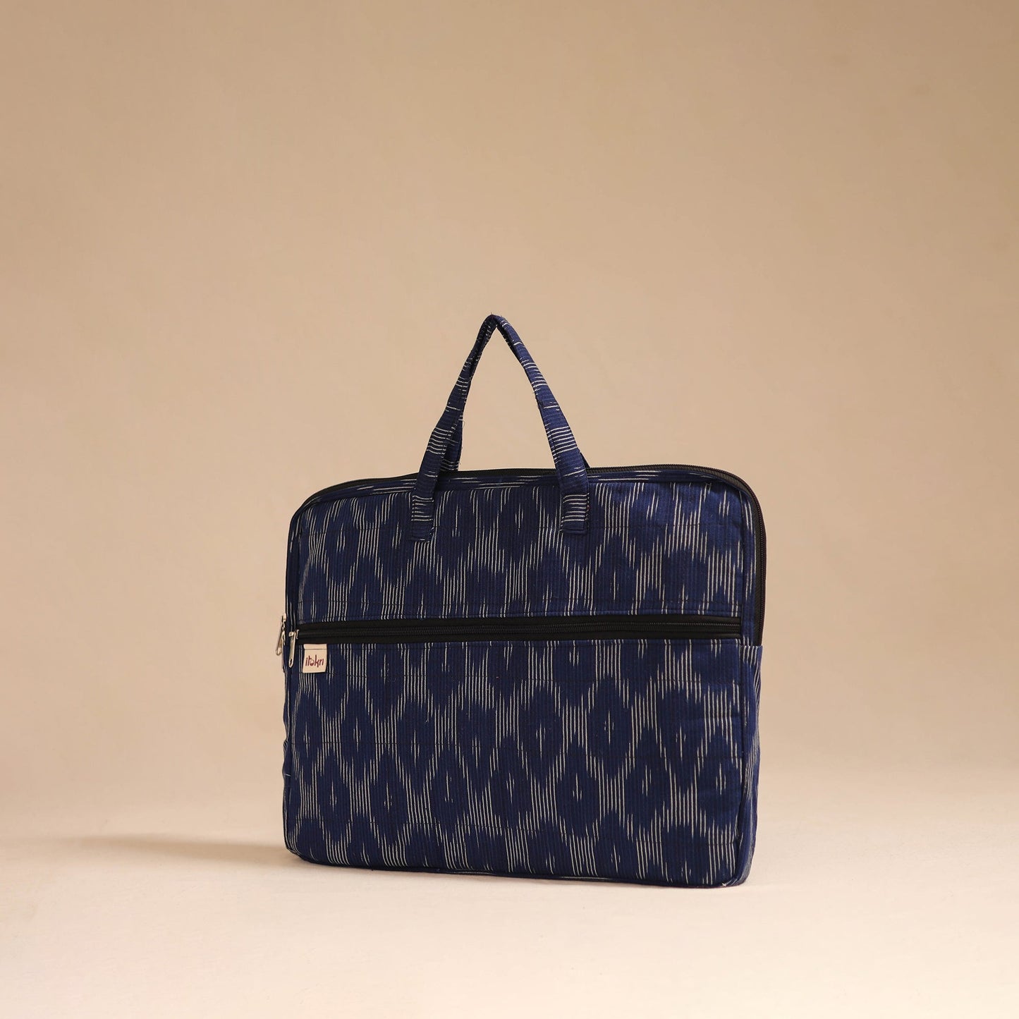 Blue - handcrafted cotton quilted laptop bag 04