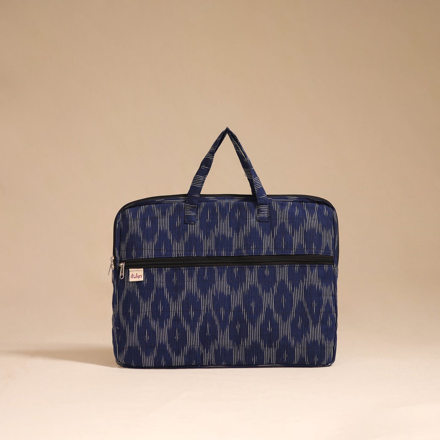Blue - handcrafted cotton quilted laptop bag 04