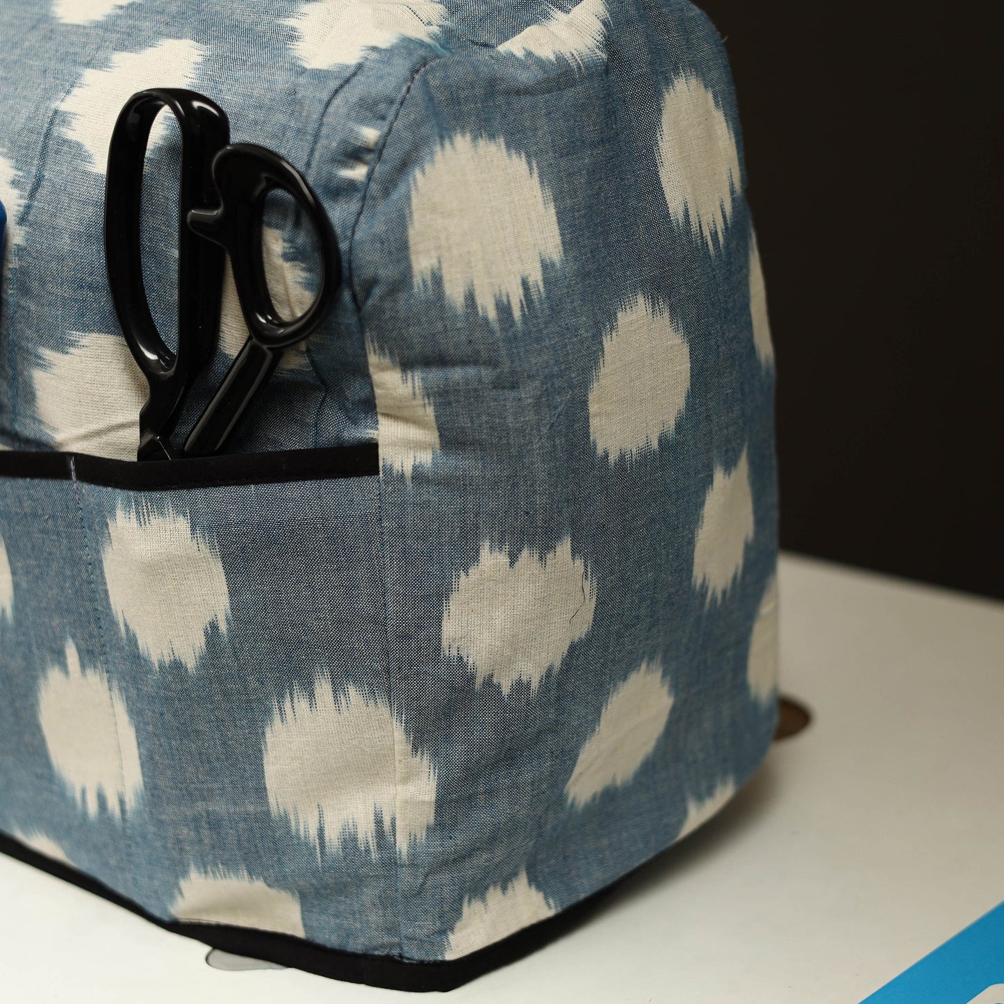 Blue Handcrafted Cotton Sewing Machine Cover