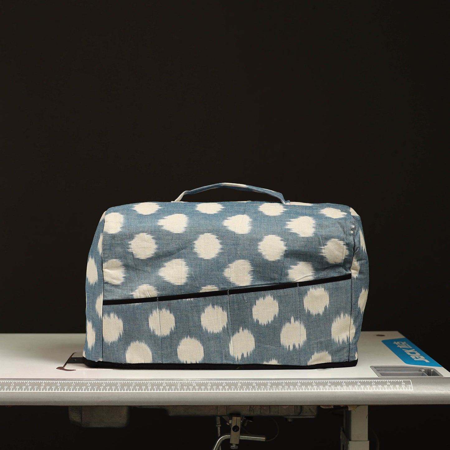 Blue Handcrafted Cotton Sewing Machine Cover