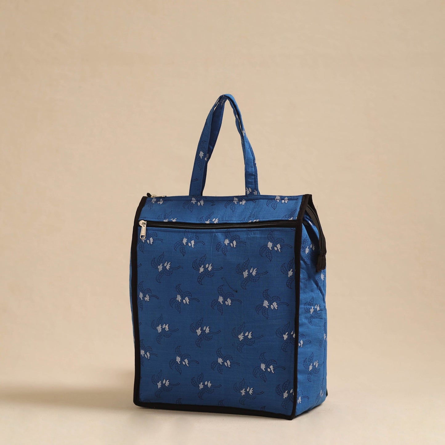 Blue Handcrafted Cotton Shopping Hand Bag
