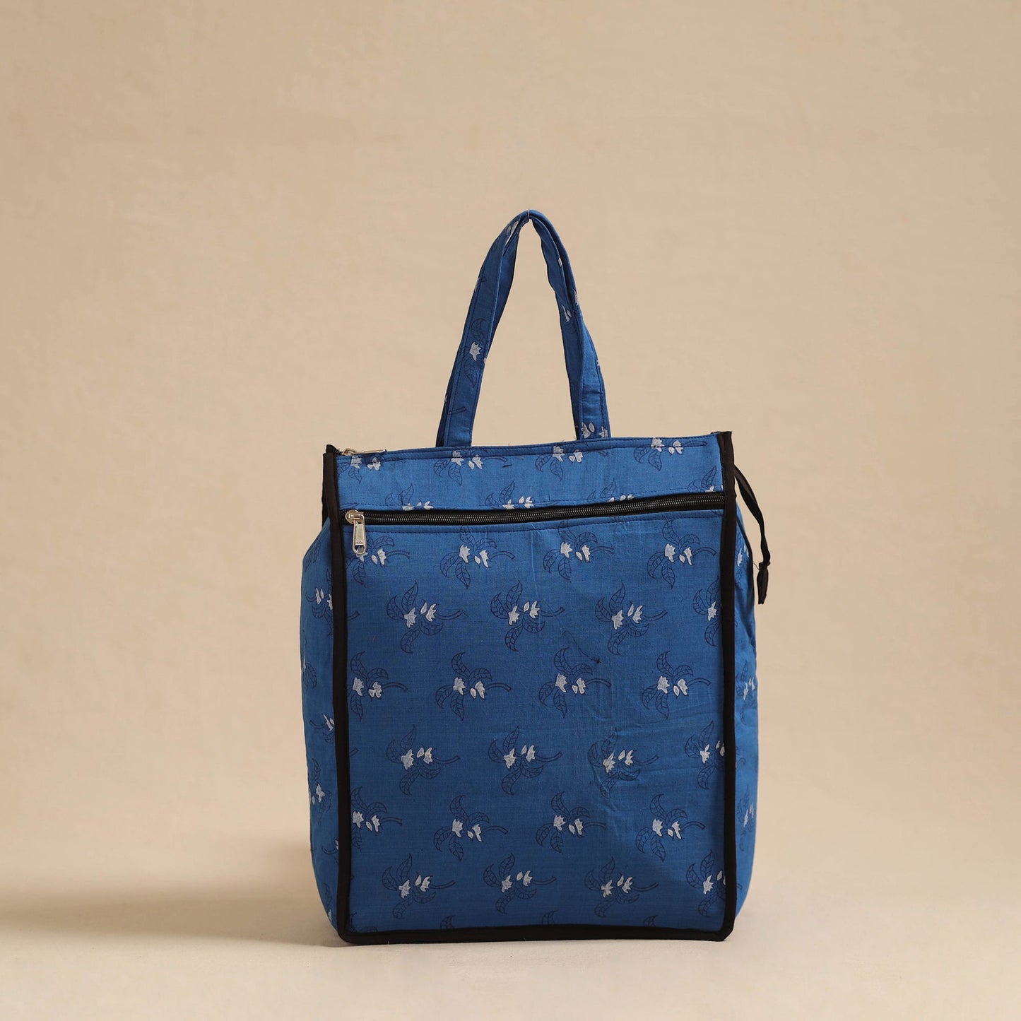 Blue Handcrafted Cotton Shopping Hand Bag