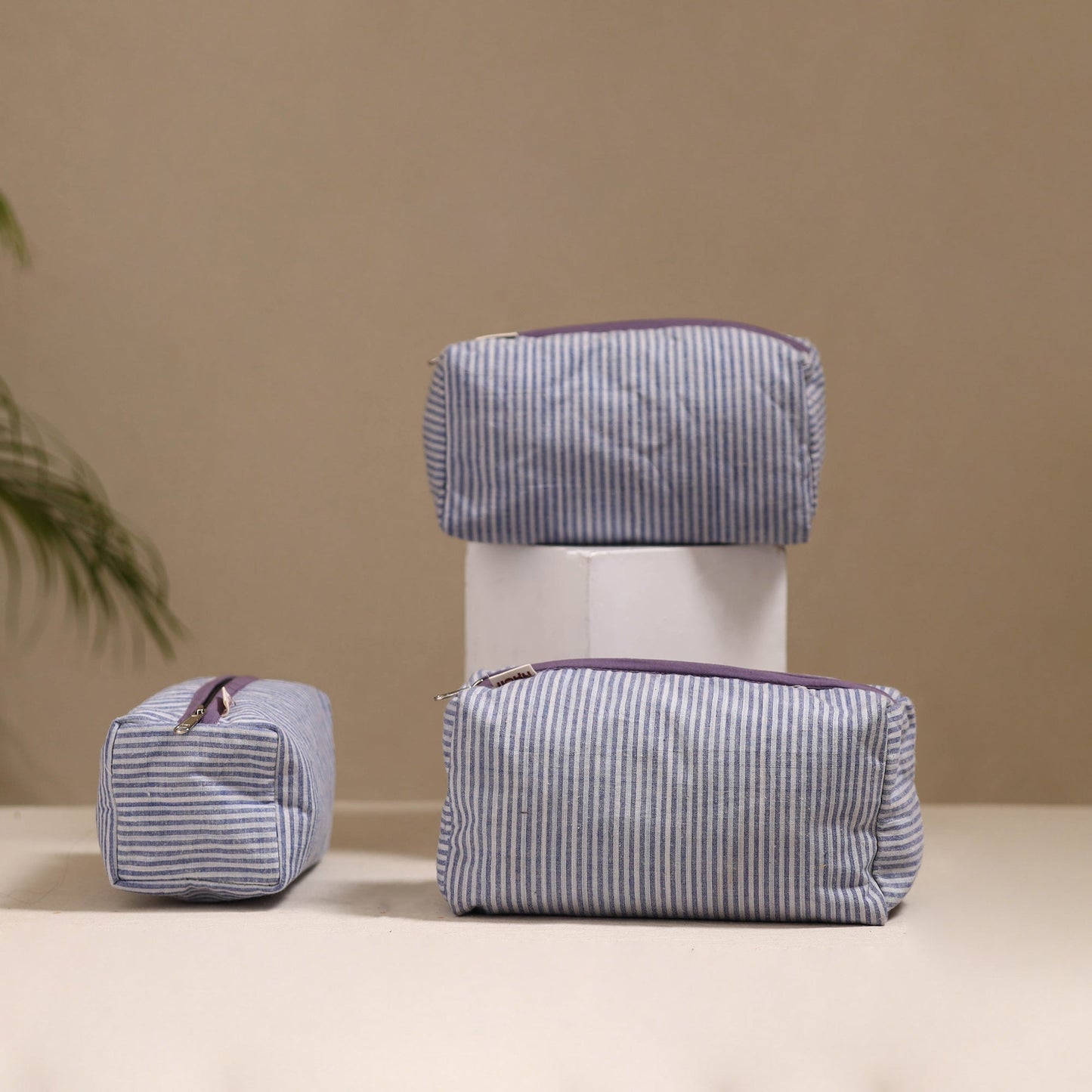 Handcrafted fabric toiletry bags (set of 3) 14