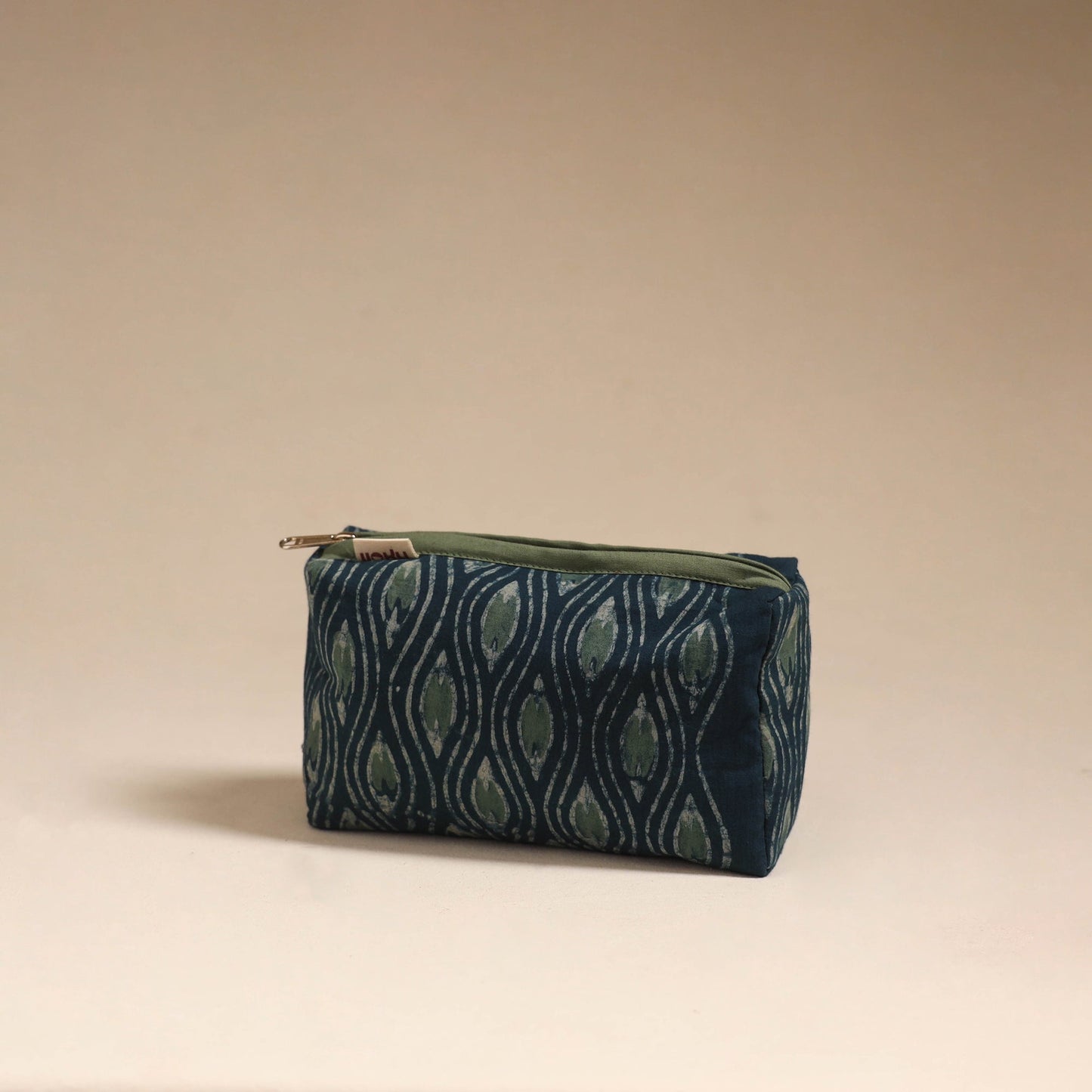 Blue - handcrafted fabric toiletry pouch 03