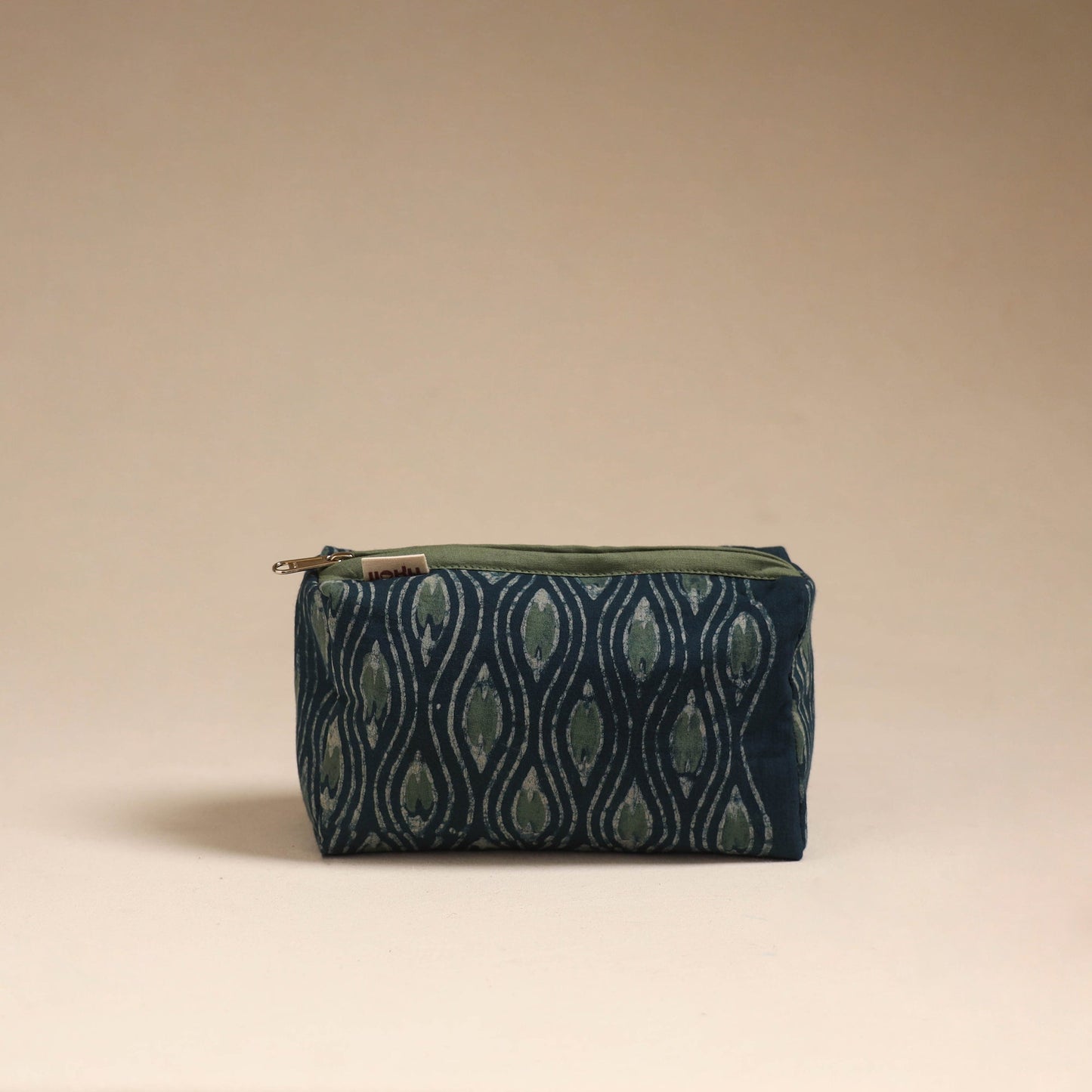 Blue - handcrafted fabric toiletry pouch 03
