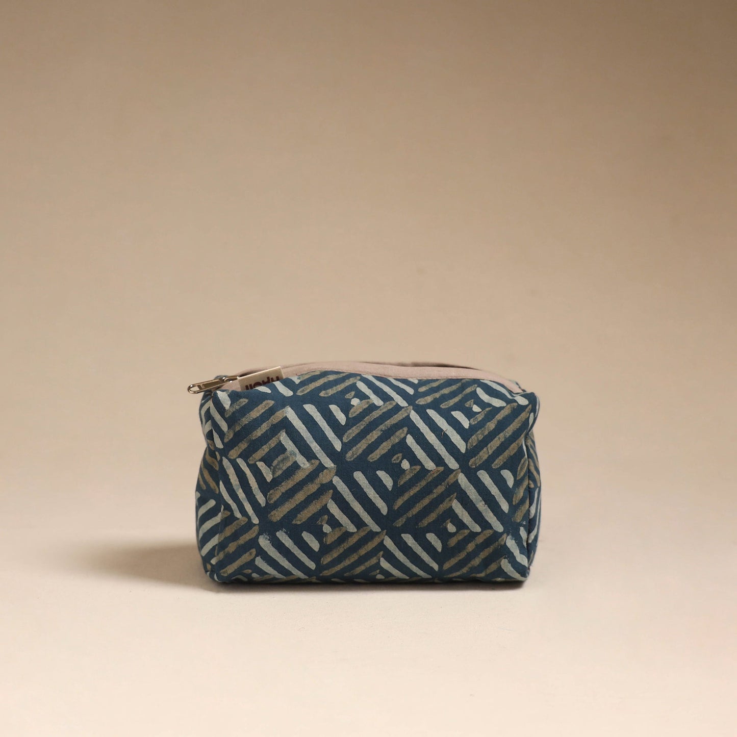 Blue - handcrafted fabric toiletry pouch 04