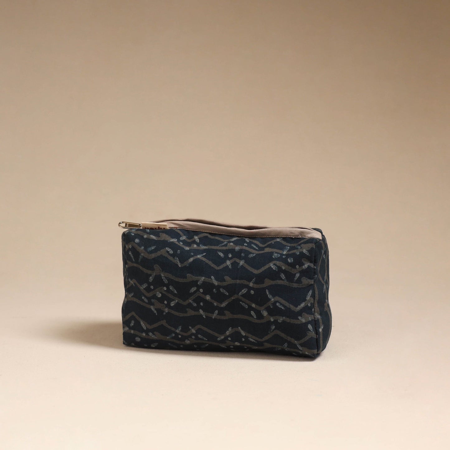 Blue - handcrafted fabric toiletry pouch 05