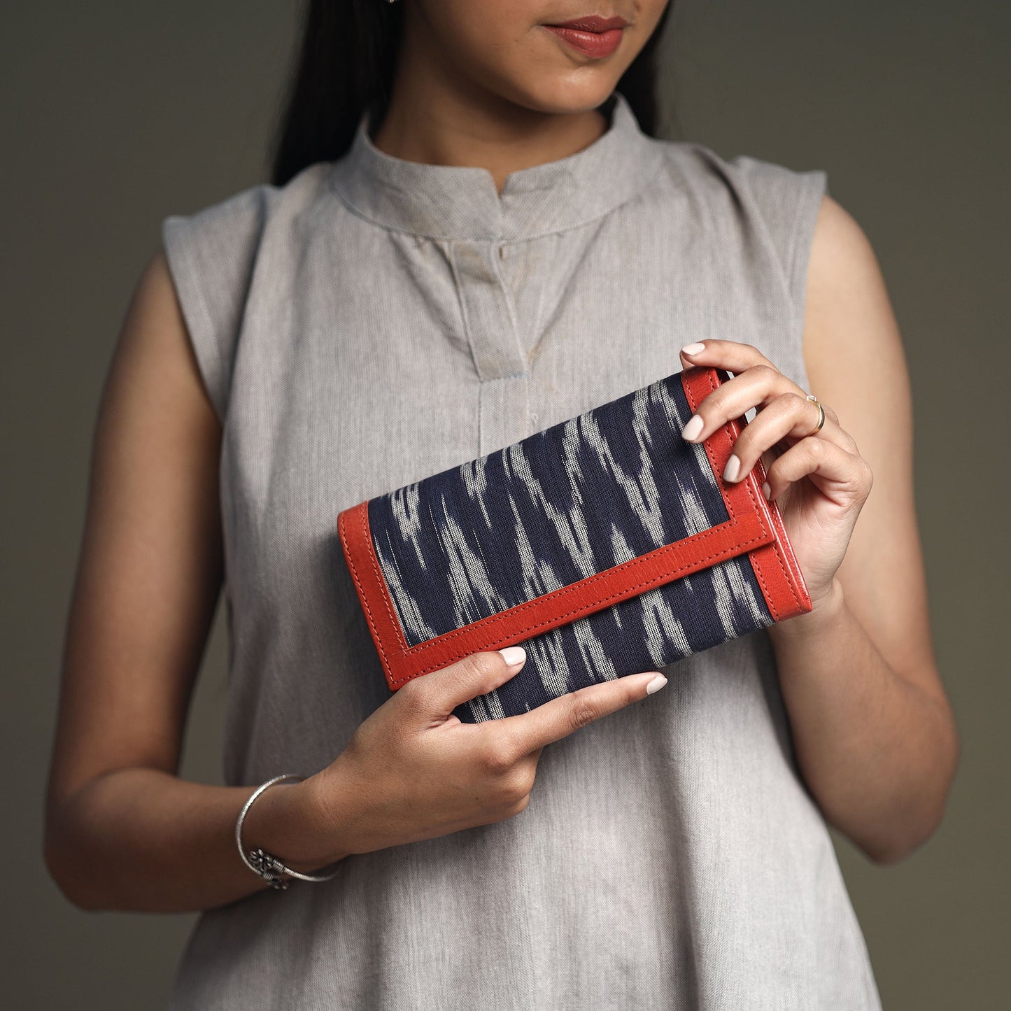 Handcrafted Ikat Weave Leather Wallet