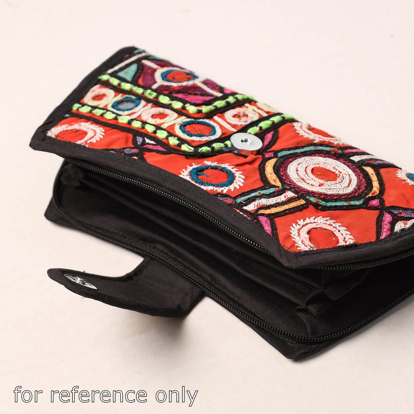Blue Handcrafted Kutch Embroidery Cotton Clutch / Wallet