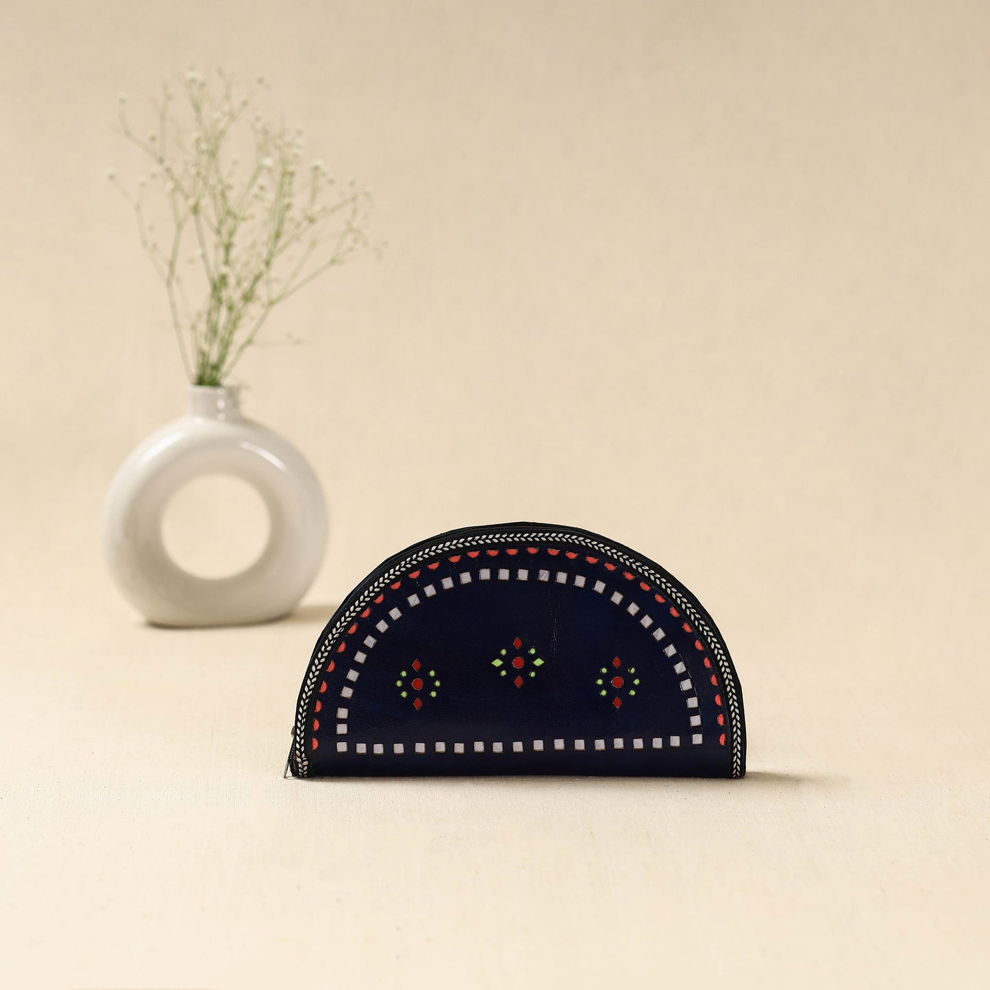 Handcrafted kutch leather clutch / wallet 46