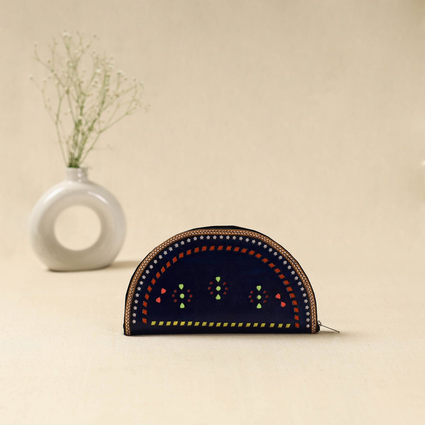 Handcrafted kutch leather clutch / wallet 53