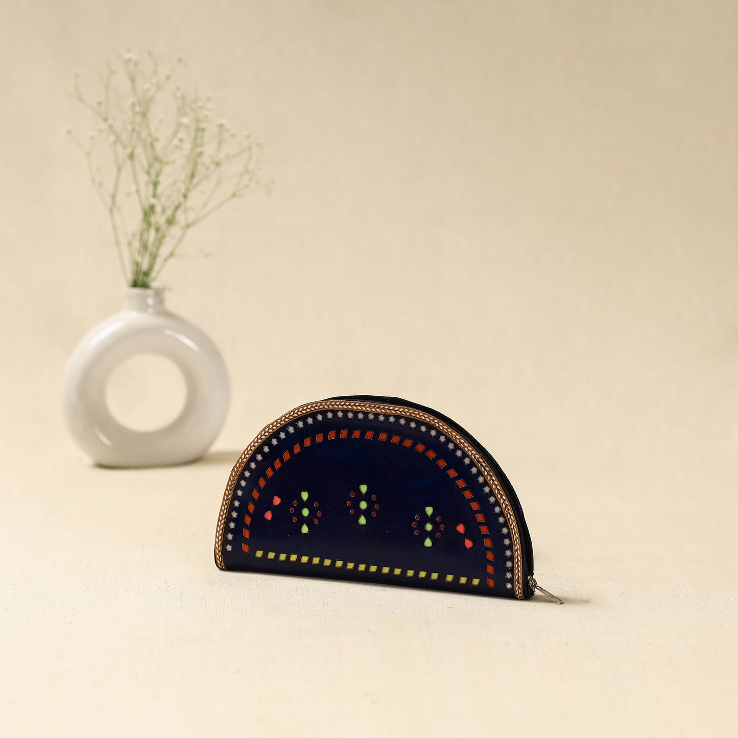 Handcrafted kutch leather clutch / wallet 53