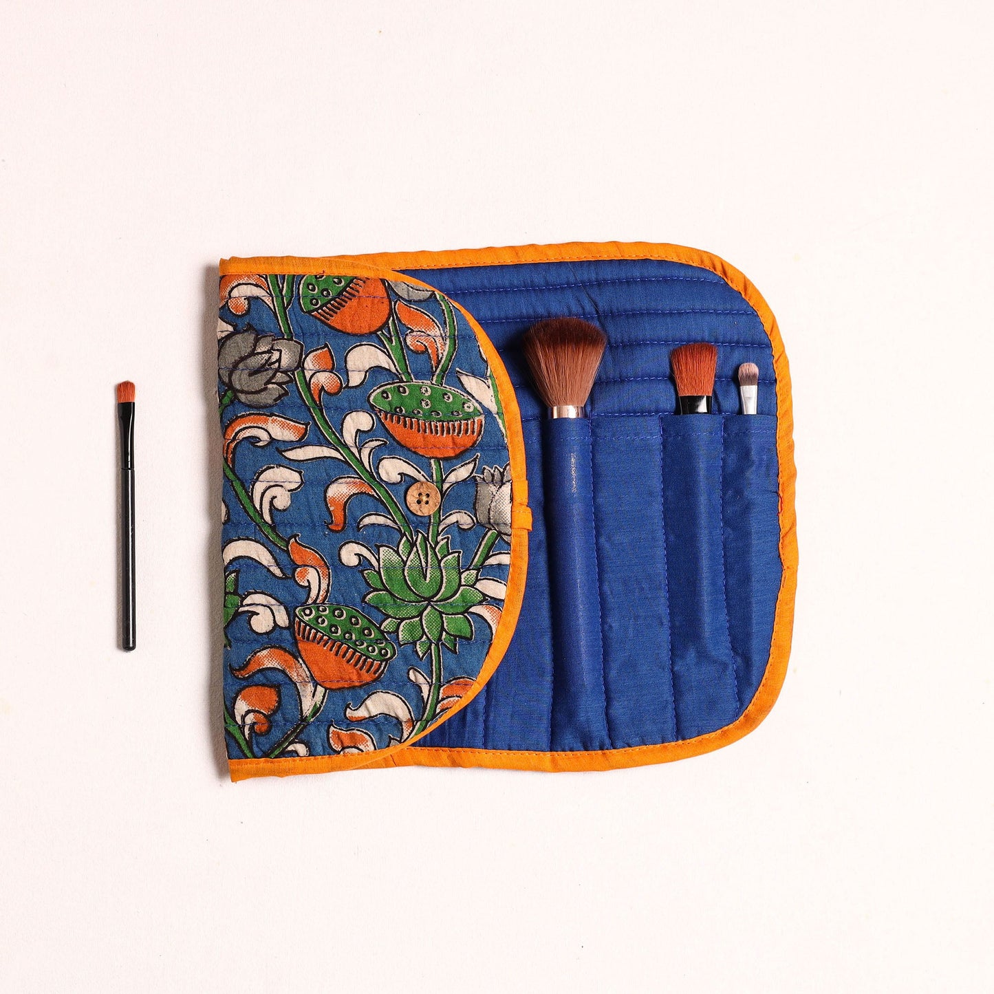 Handcrafted Multipurpose Segmented Make-up Brush Wrap Pouch/Case 05