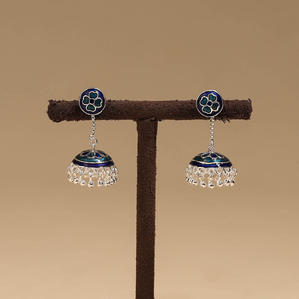 Handcrafted paka meenakari jhumki earrings 38