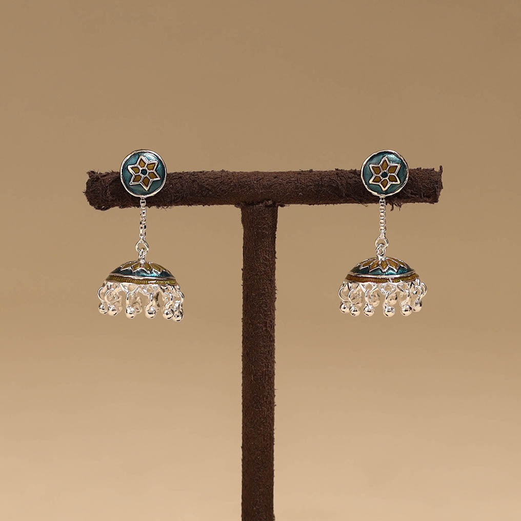 Handcrafted paka meenakari jhumki earrings 42