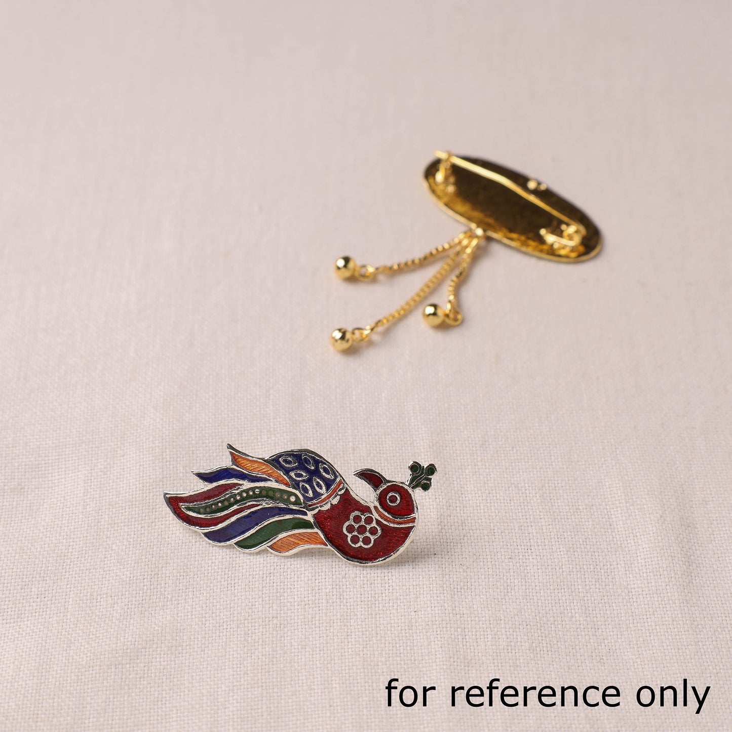 Handcrafted Paka Meenakari Saree Pin