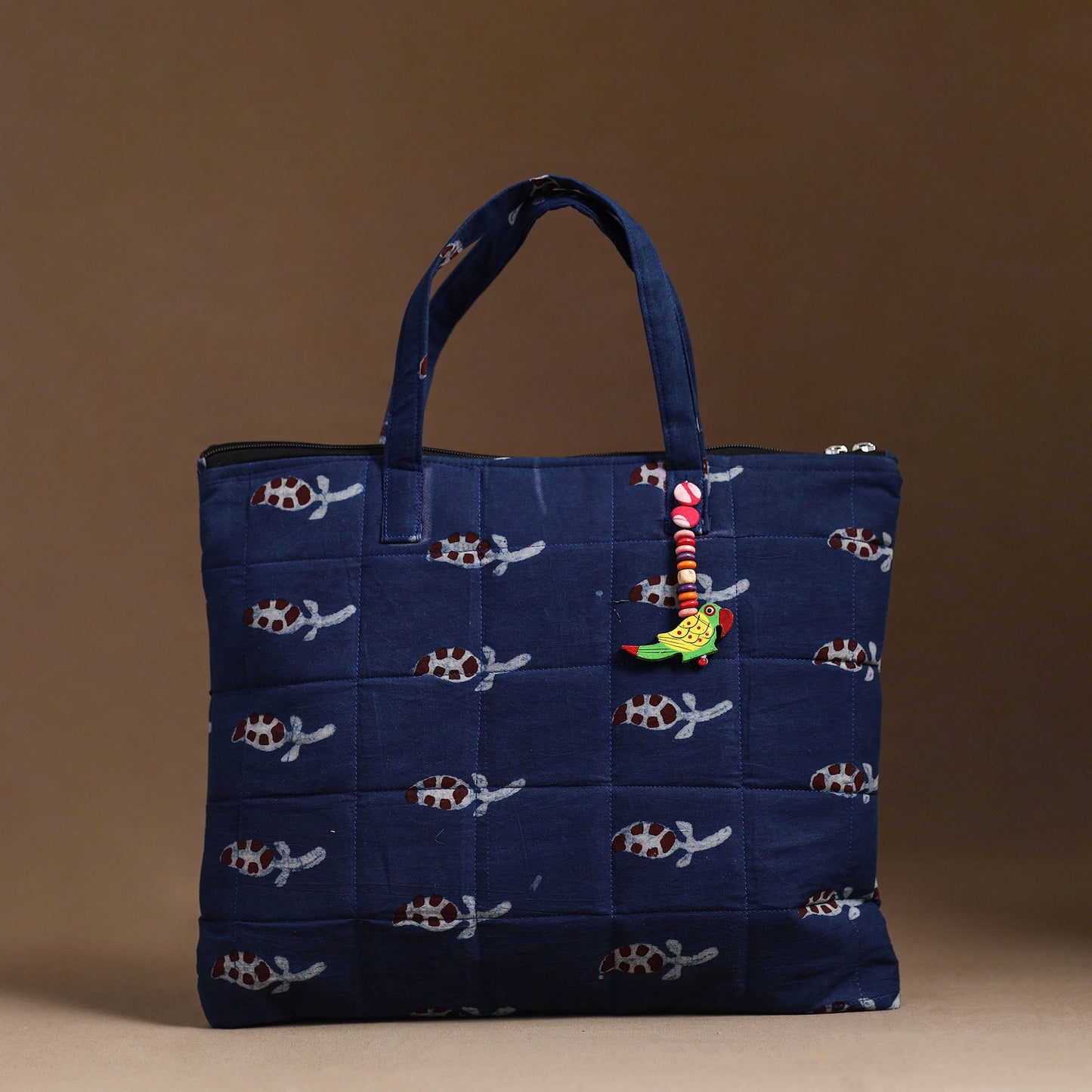 Blue Handcrafted Quilted Cotton Hand Bag 77