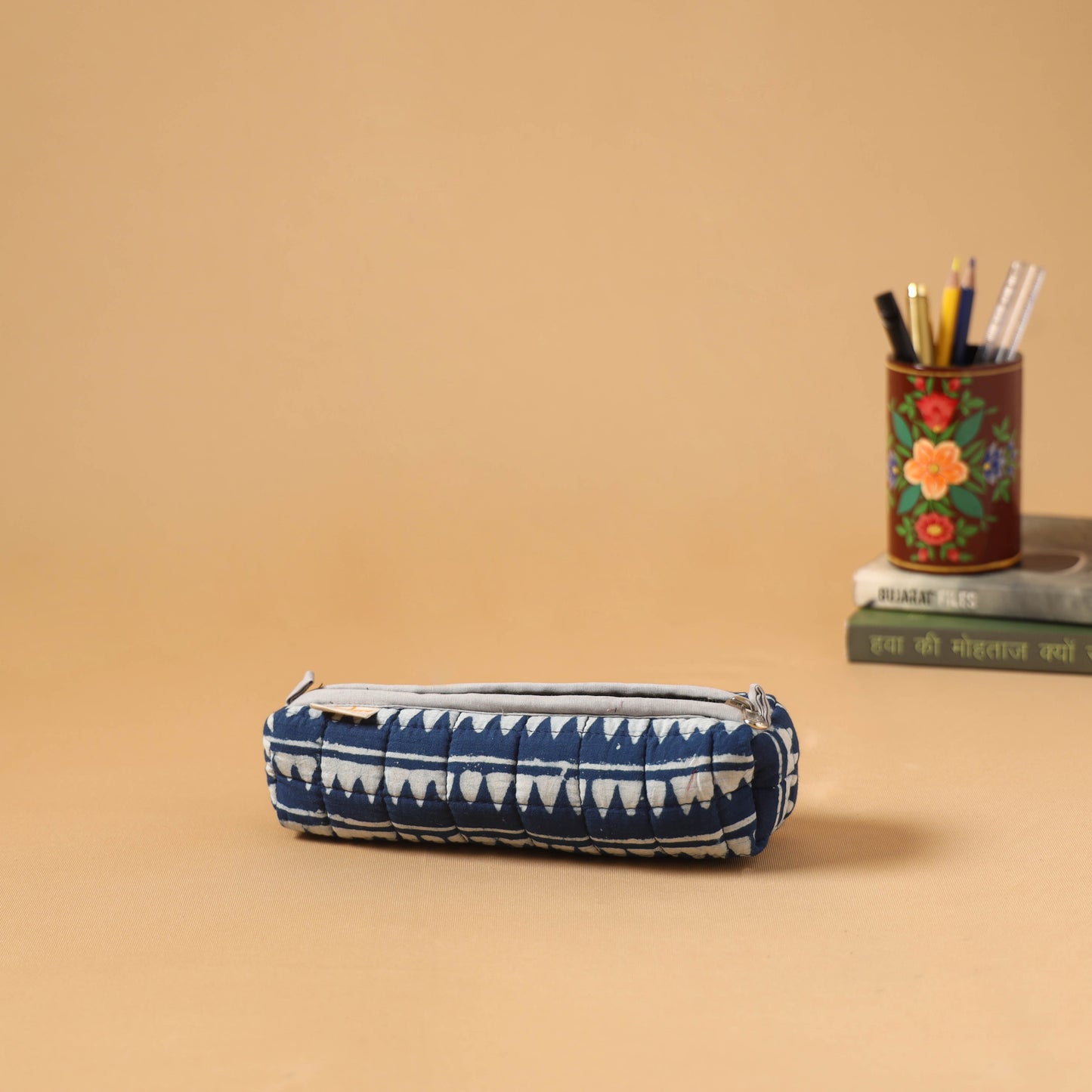 Handcrafted quilted pencil pouch 06