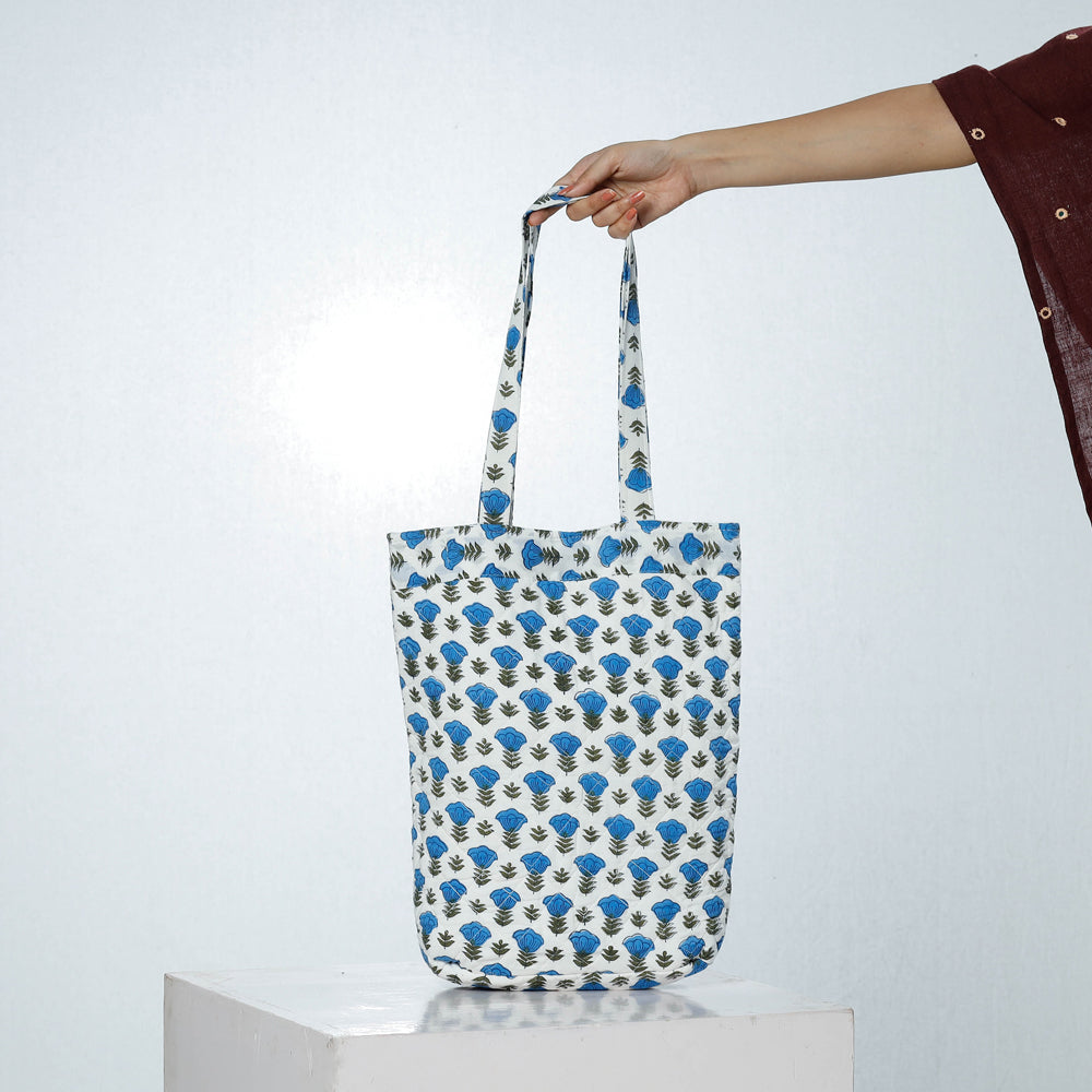 Handcrafted Quilted Sanganeri Block Printed Shoulder Bag