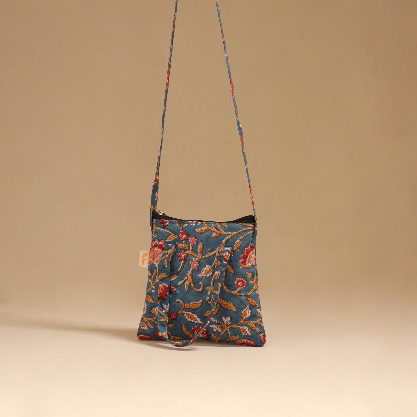 Handcrafted quilted sling bag 06