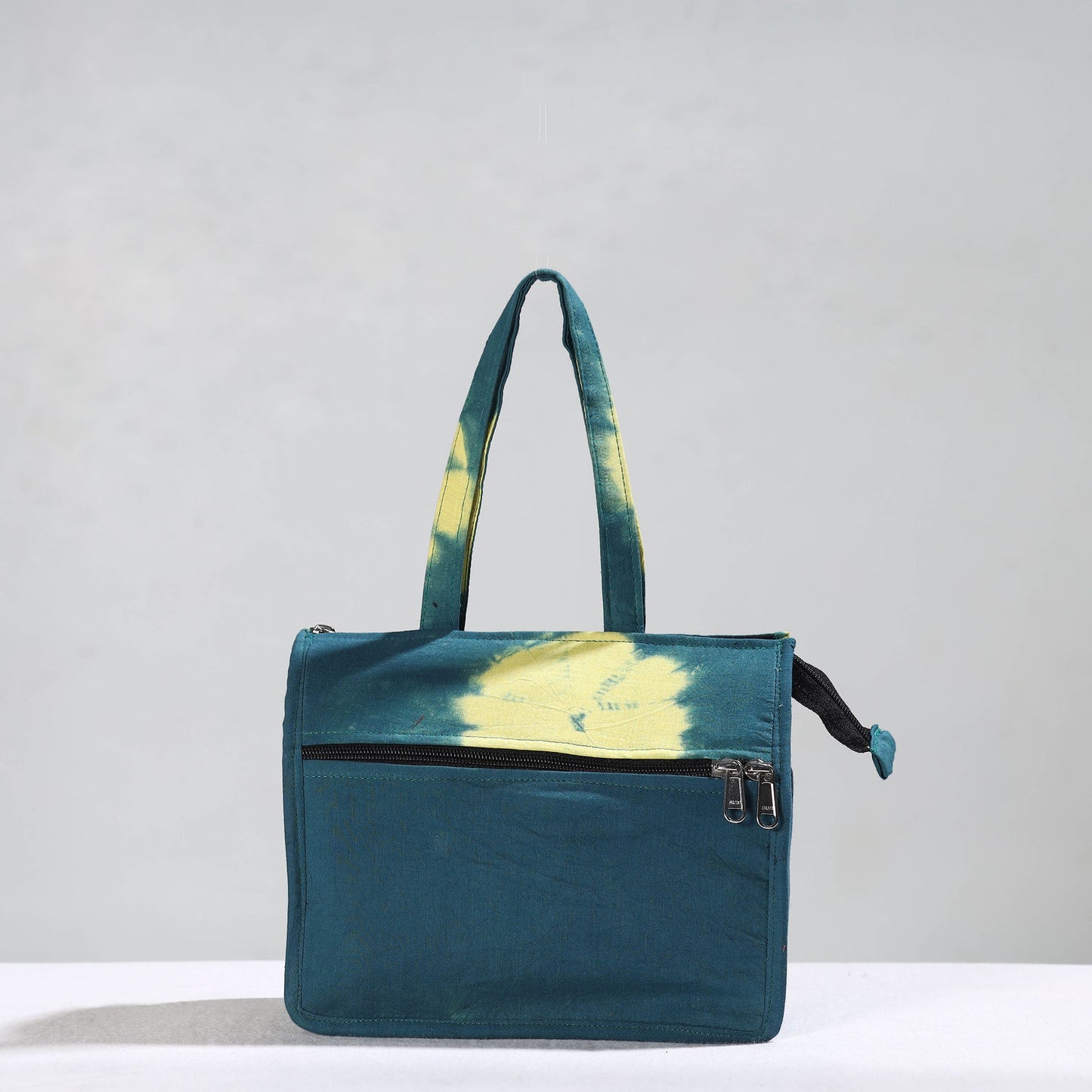 Blue Handcrafted Shibori Tie-Dye Cotton Hand Bag 04
