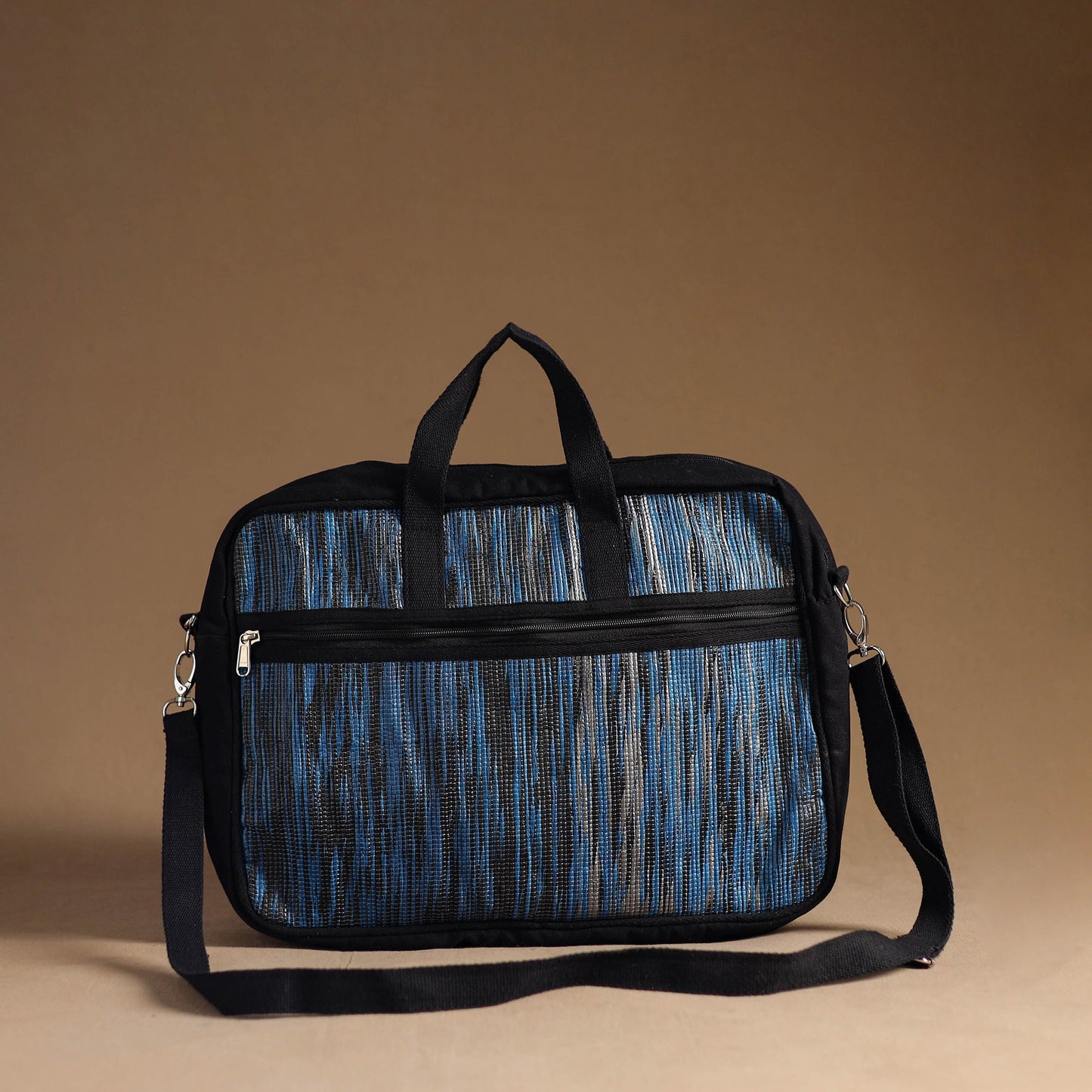 Blue Handcrafted Upcycled Woven Laptop Bag