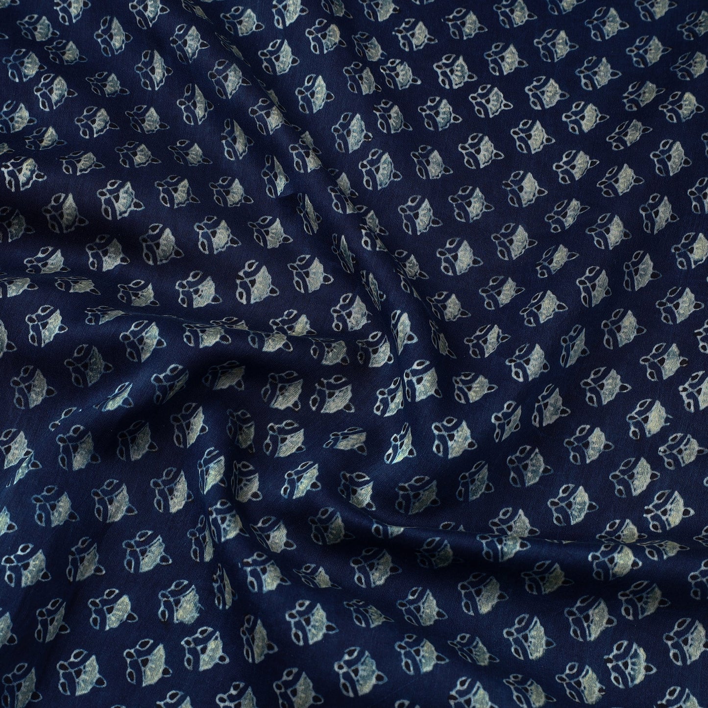 Handloom Chanderi Silk Block Print Ajrakh Fabric