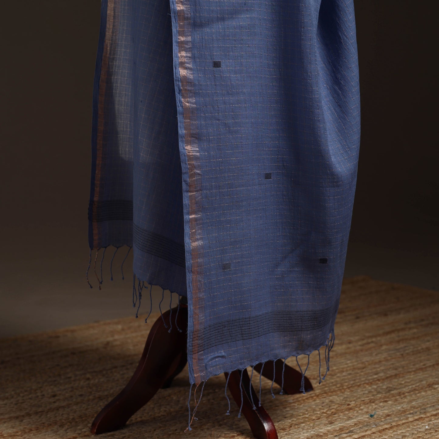 Handloom cotton bengal jamdani dupatta 27 - handcrafted