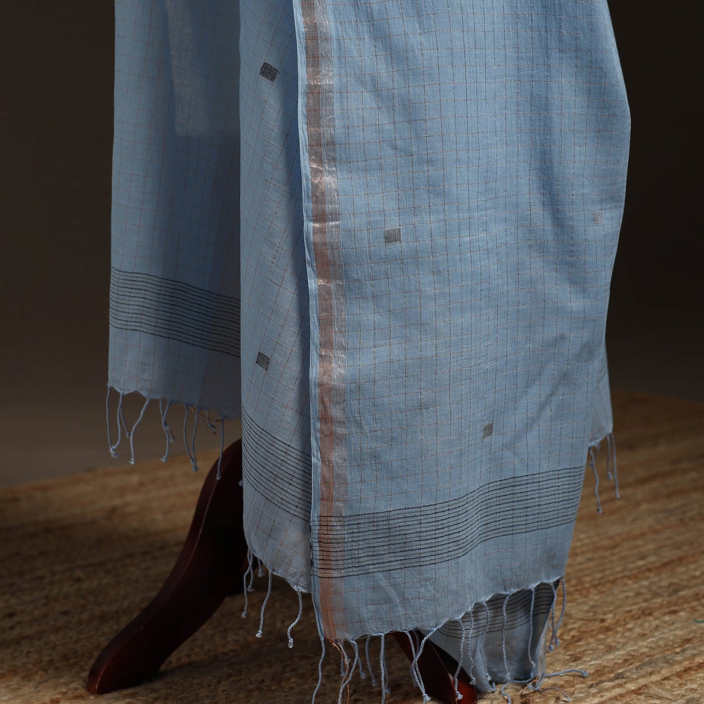 Handloom cotton bengal jamdani dupatta 34 - handcrafted