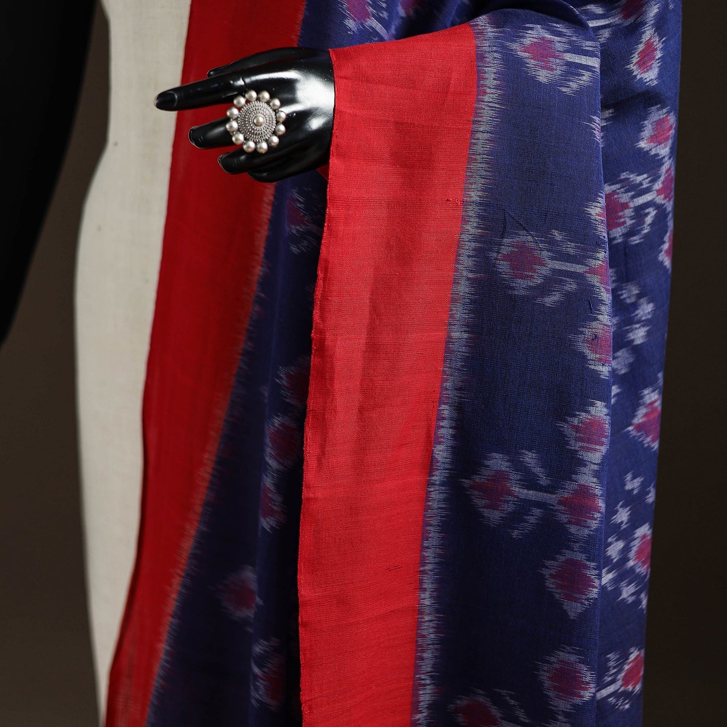 Handloom cotton pochampally ikat dupatta 06 - handcrafted