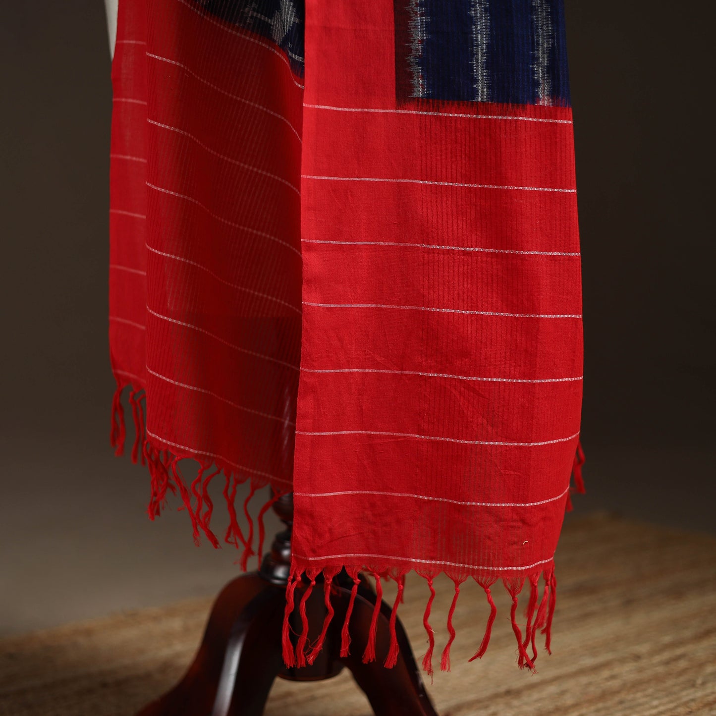 Handloom cotton pochampally ikat dupatta 14 - handcrafted