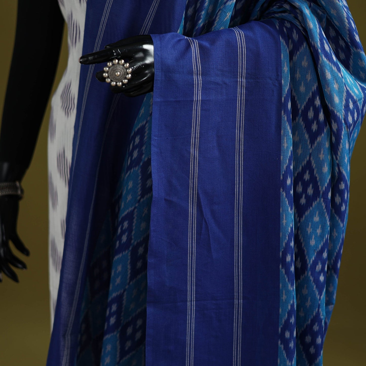 Handloom mercerised cotton pochampally ikat dupatta 28