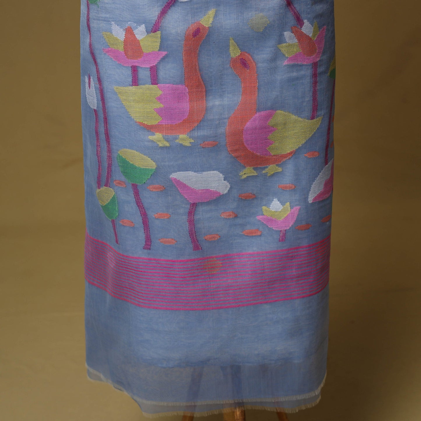 Handloom phulia jamdani silk cotton 2pc unstitched dress