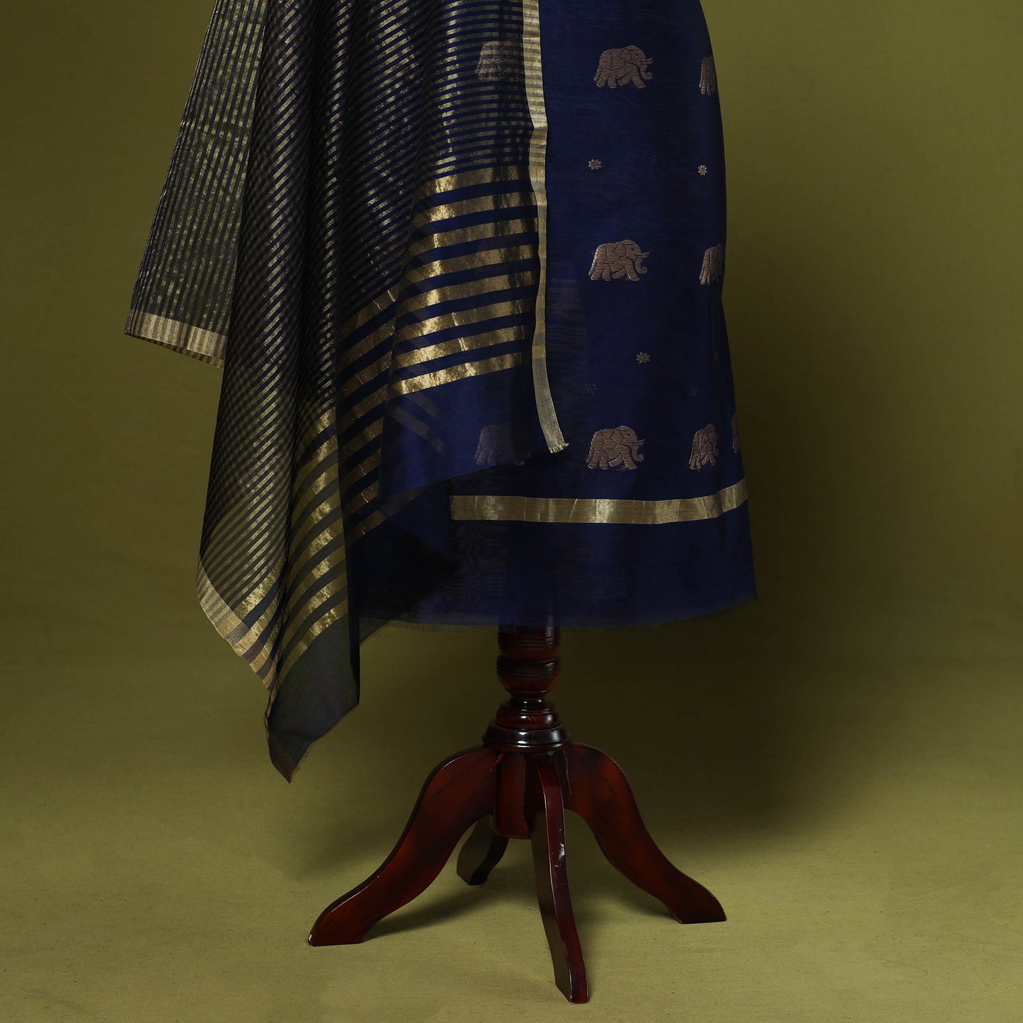Handloom zari buti chanderi silk 2pc unstitched dress
