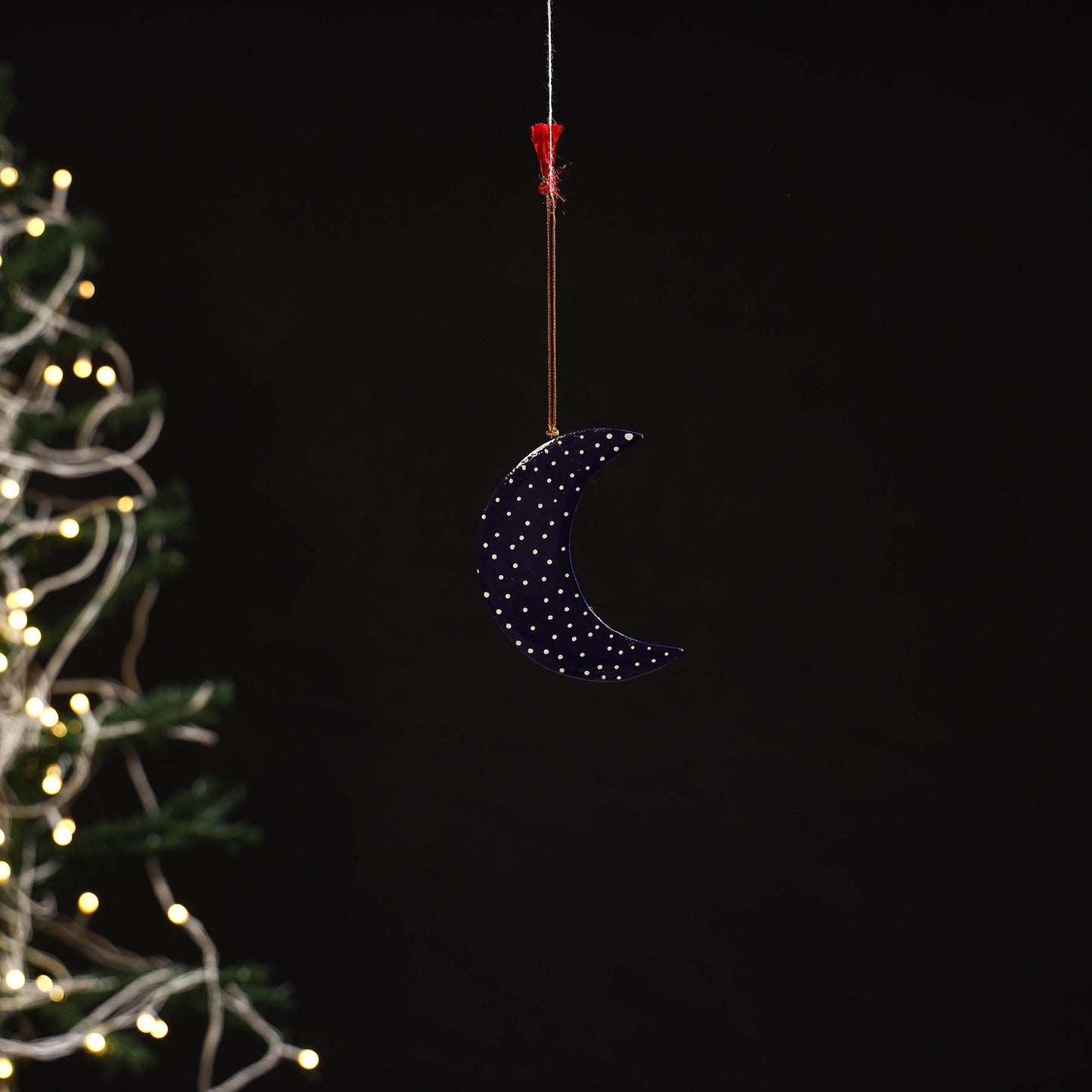Handmade christmas ornament moon hanging 05 - handcrafted