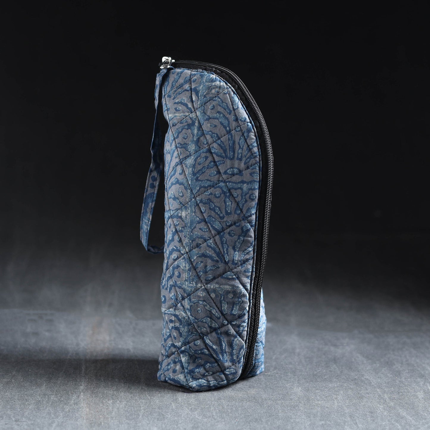 Blue Handmade Cotton 1L Water Bottle Cover