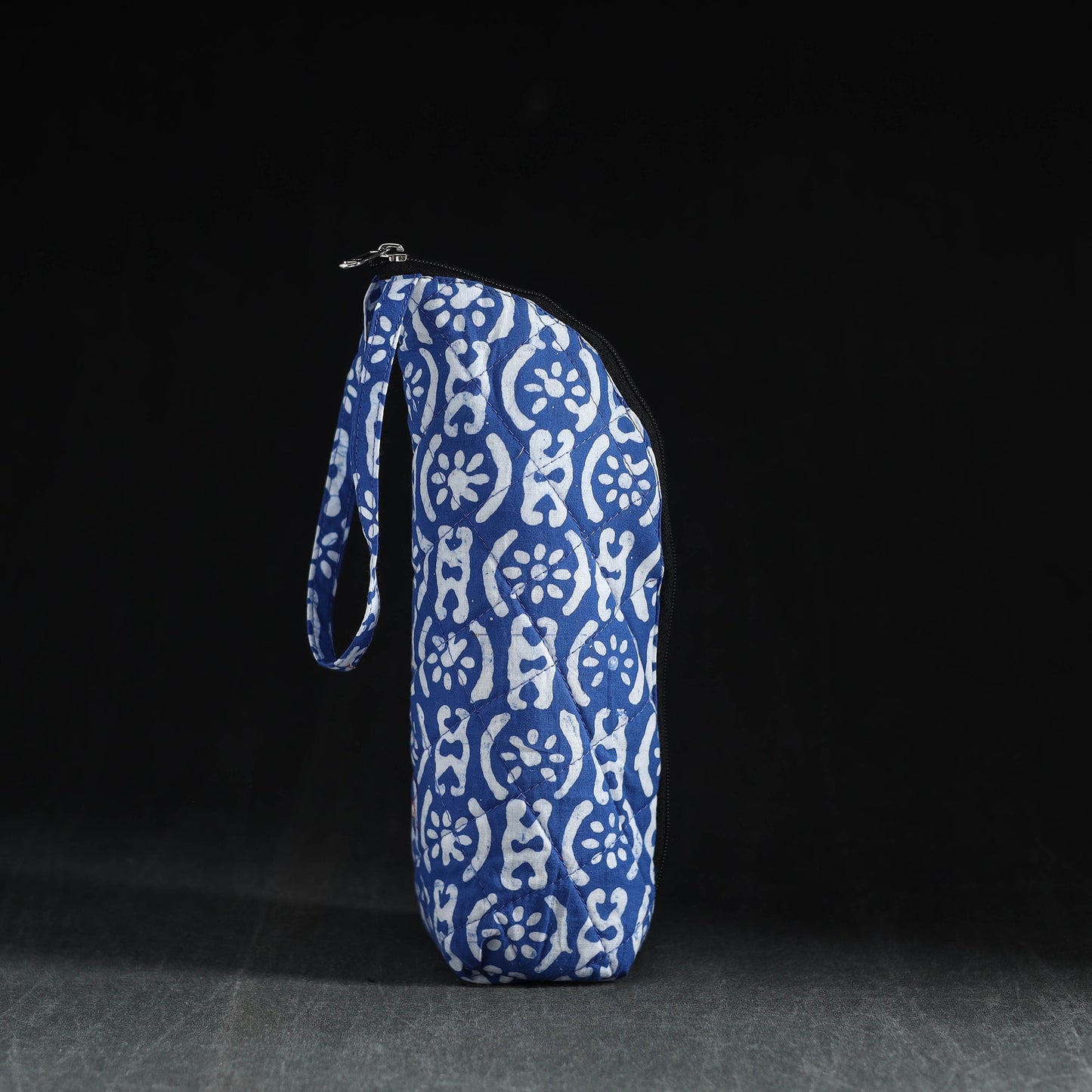 Blue Handmade Cotton 1L Water Bottle Cover