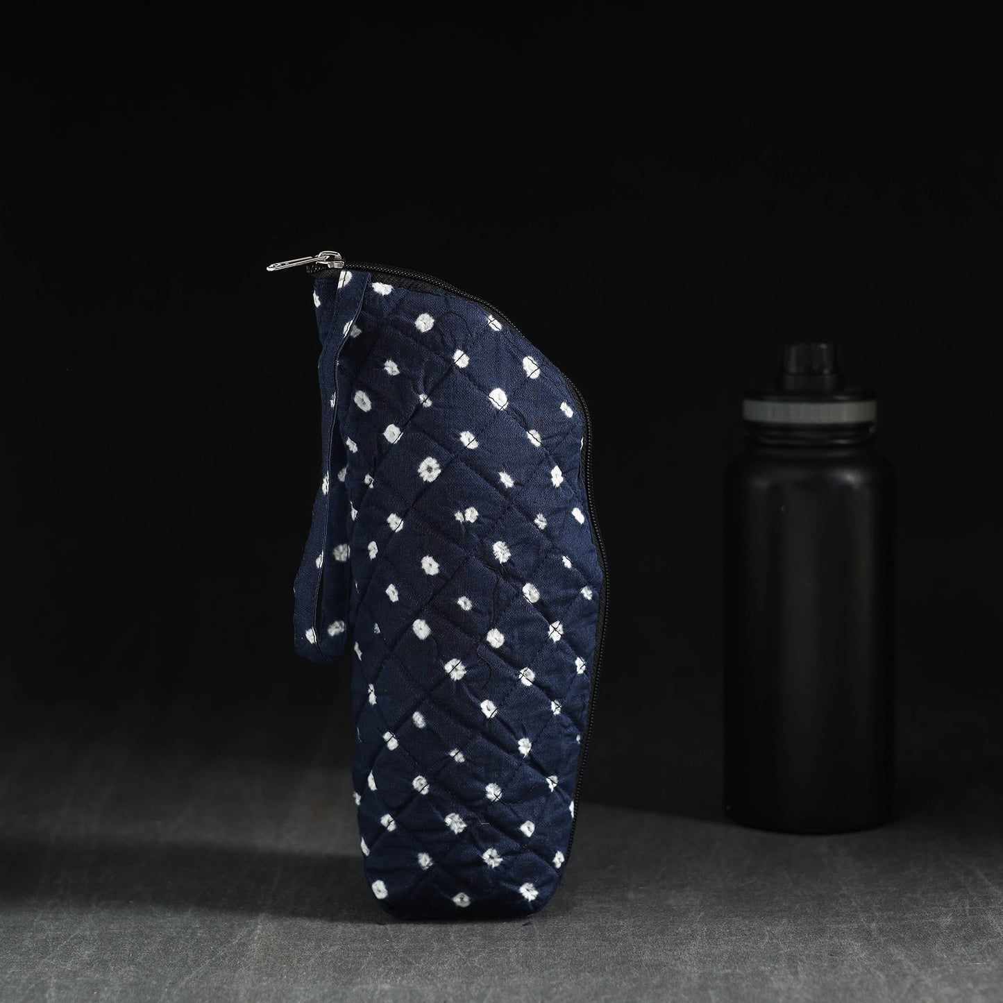 Blue Handmade Cotton 1L Water Bottle Cover