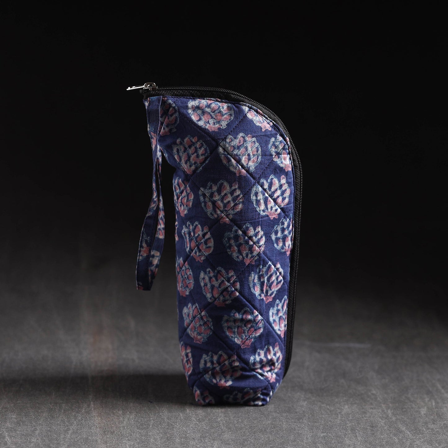 Blue Handmade Cotton 1L Water Bottle Cover