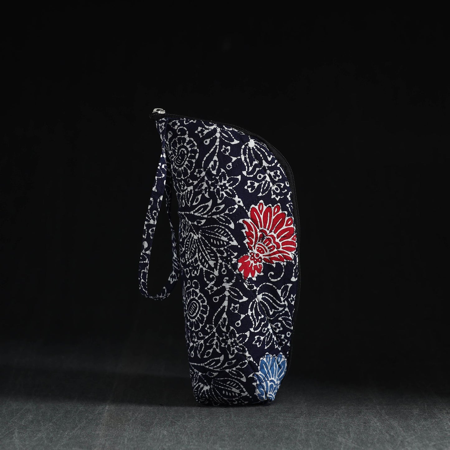 Blue Handmade Cotton 1L Water Bottle Cover