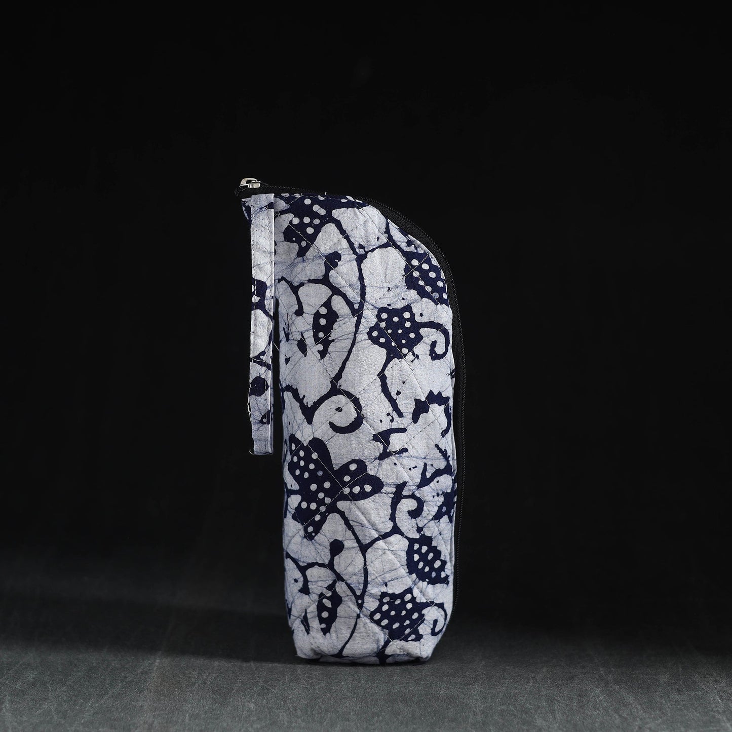 Blue Handmade Cotton 1L Water Bottle Cover